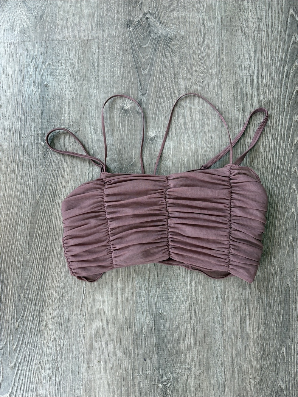ALO Yoga Dusty Rose Double-Strap Bandeau Top